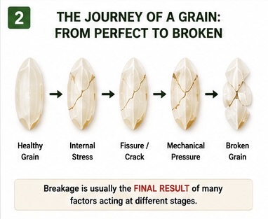 The complete journey of export-quality rice grain from mill to destination