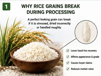 Why rice grains break during processing