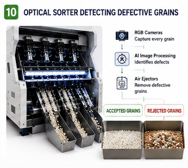 Optical Sorter Detecting Defective Grains