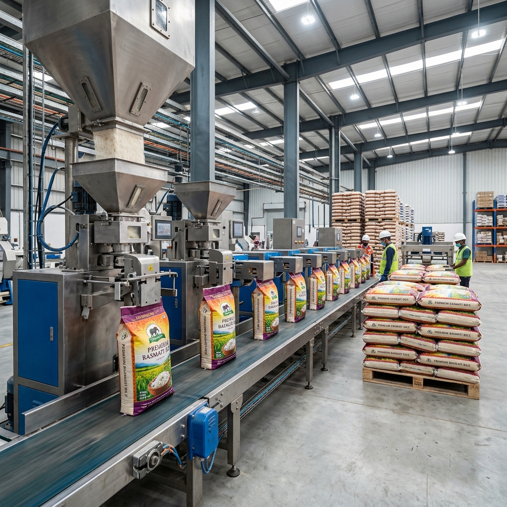 Rice packaging line
