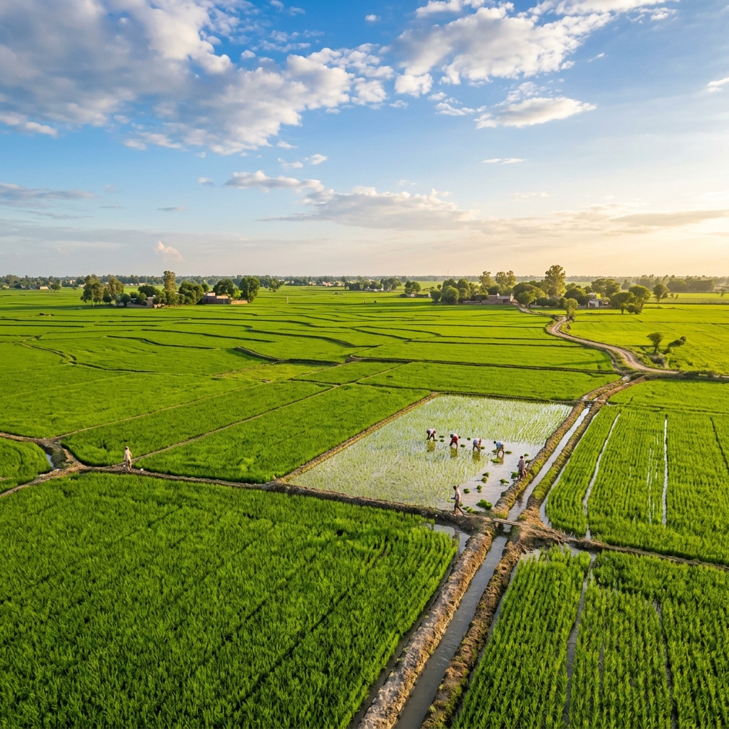 Basmati paddy fields in Punjab